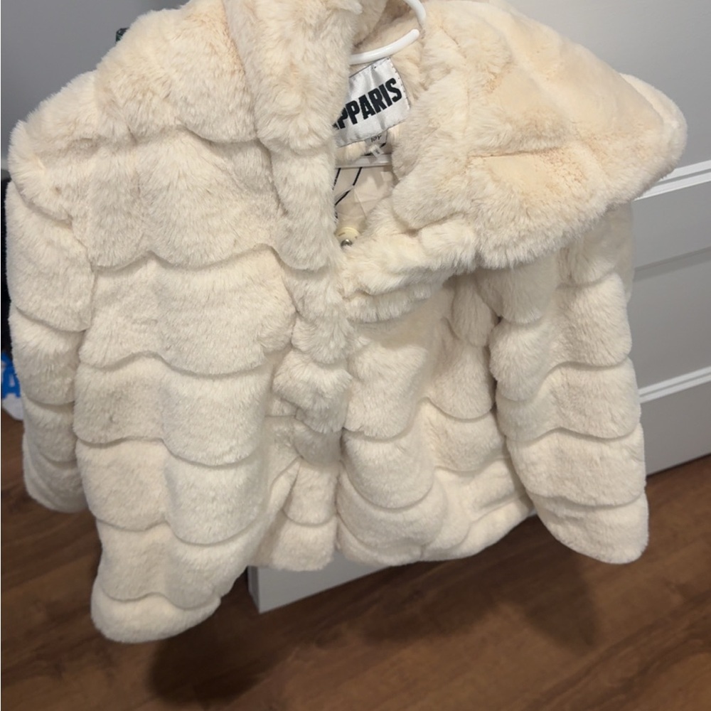Apparis Cream Faux Fur Jacket